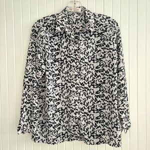 Black and White Patterned Blouse